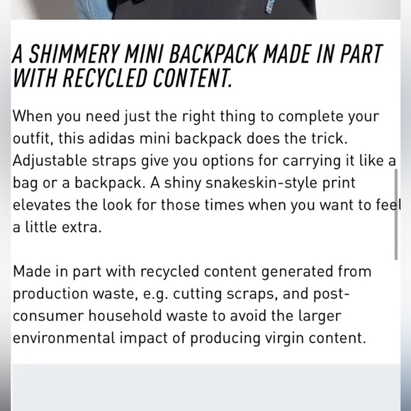 Adidas drawstring mini backpack - Picture 3 of 3